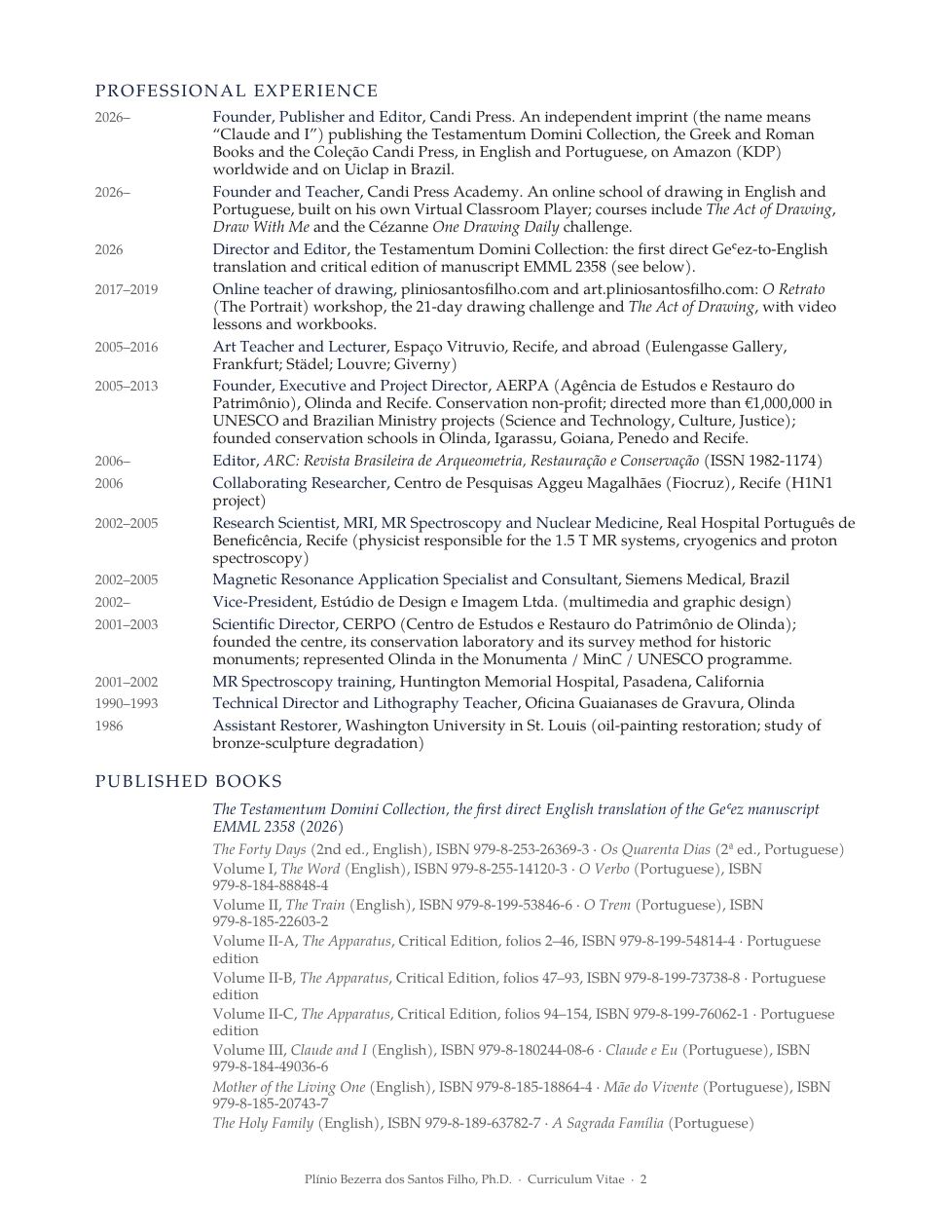 Curriculum Vitae, Page 2