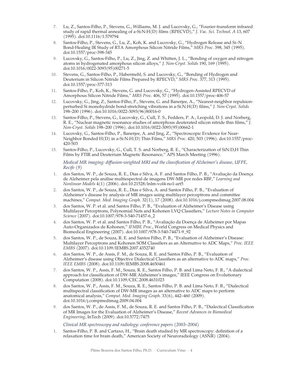 Curriculum Vitae, Page 4